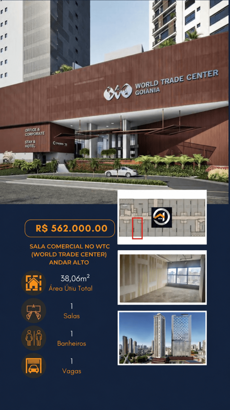 Sala Comercial a venda WTC - World Trade Center, 38,06m²